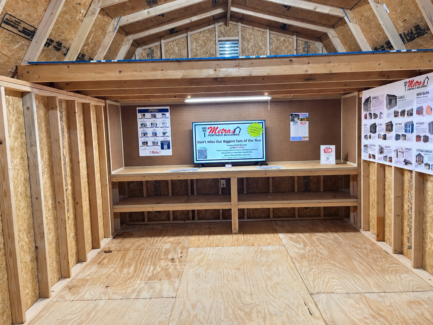 Loft and workbench with pegboard of garage display 51126